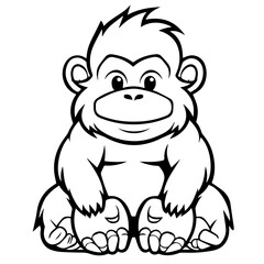 Obraz na płótnie Canvas gorilla cartoon characters vector illustration