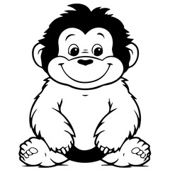 gorilla cartoon characters vector illustration