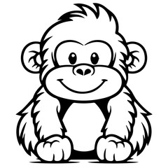 gorilla cartoon characters vector illustration