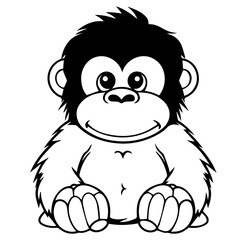 Fototapeta na wymiar gorilla cartoon characters vector illustration