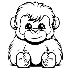 gorilla cartoon characters vector illustration