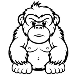 gorilla cartoon characters vector illustration