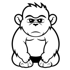 gorilla cartoon characters vector illustration