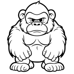 gorilla cartoon characters vector illustration