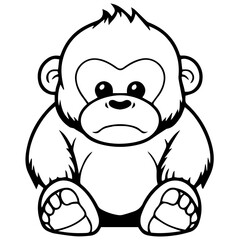 gorilla cartoon characters vector illustration