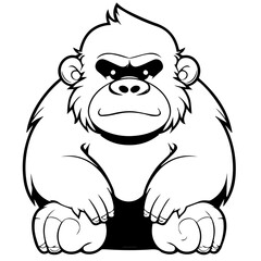 gorilla cartoon characters vector illustration