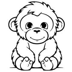 Fototapeta na wymiar gorilla cartoon characters vector illustration