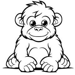 gorilla cartoon characters vector illustration
