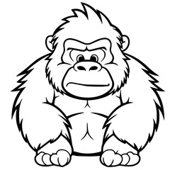 gorilla cartoon characters vector illustration