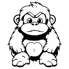 gorilla cartoon characters vector illustration