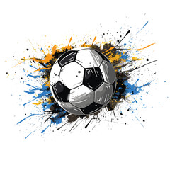 Soccer Ball with splashes, Football icon vector

