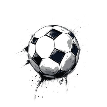 Hand drawn football vector, Soccer ball sketch

