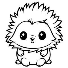 Cute hedgehog cartoon vector icon