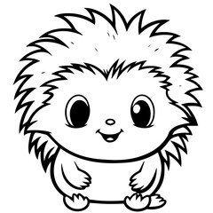 Cute hedgehog cartoon vector icon