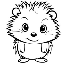 Cute hedgehog cartoon vector icon