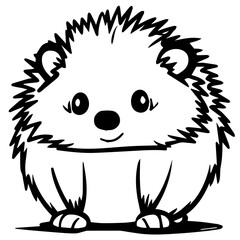 Cute hedgehog cartoon vector icon