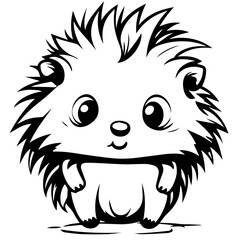 Cute hedgehog cartoon vector icon