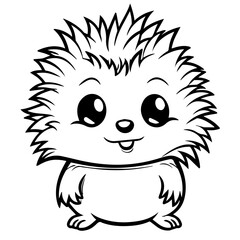 Cute hedgehog cartoon vector icon