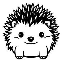 Cute hedgehog cartoon vector icon