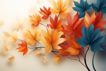 Fototapeta na wymiar Bright colorful autumn leaves. Autumn colors. Halloween concept. Background with selective focus