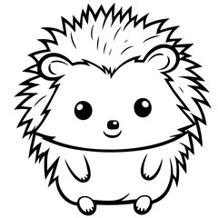 Cute hedgehog cartoon vector icon