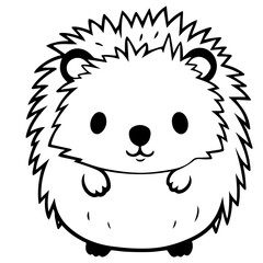 Cute hedgehog cartoon vector icon