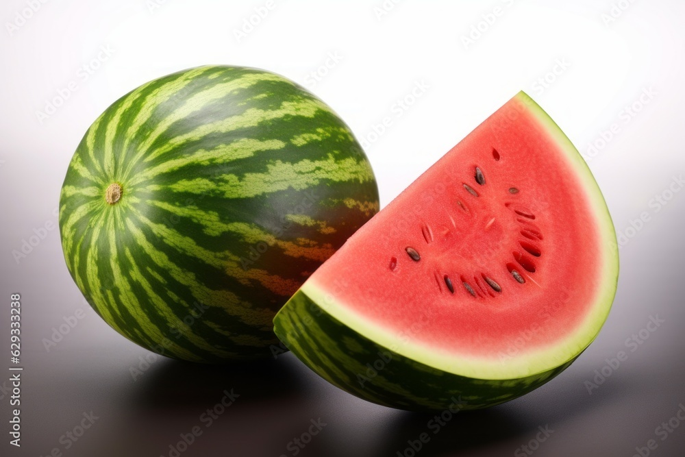 Poster appetizing watermelon. background with selective focus and copy space for text