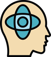 Strategic thinking icon outline vector. Think mind. Skill human color flat