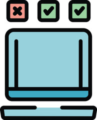 Support skills icon outline vector. Stress therapy. Family effort color flat