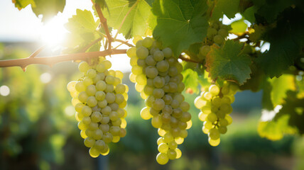 Delicious and Refreshing Grapes on Grapevines, AI generated