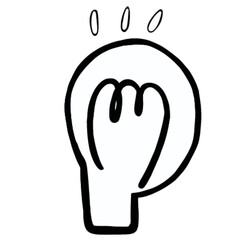 電球　白　あかり　ひらめき　イラスト