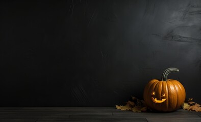 modern black Halloween background with pumpkins