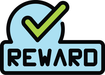 Reward gift icon outline vector. Customer program. Vip service color flat