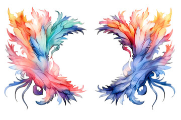 captivating watercolor border frame with eucalyptus twigs isolated against transparent background