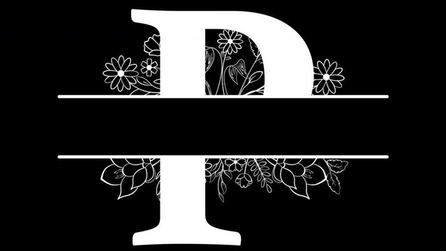 Letter P Monogram, with ALPHA Channel (Transparent Background) In 4K Resolution