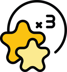 Star reward icon outline vector. Client benefit. Loyalty gift color flat