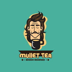  Vector Logo Mullet Man Tea