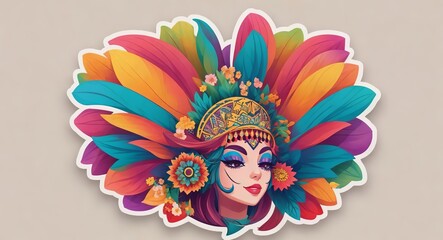 festival colors sticker. ai generation