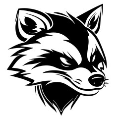 sketch of a tribal tattoo raccoon © DLC Studio