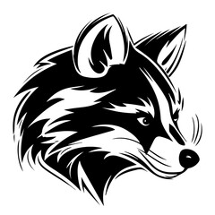 sketch of a tribal tattoo raccoon