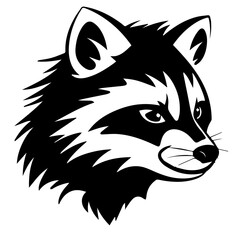 sketch of a tribal tattoo raccoon