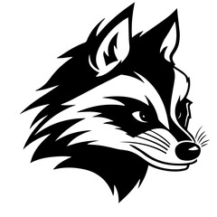 sketch of a tribal tattoo raccoon