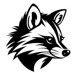 sketch of a tribal tattoo raccoon