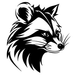 sketch of a tribal tattoo raccoon