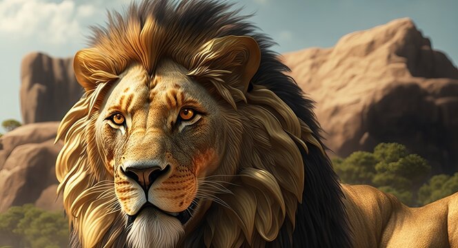 Cave Lion realistic. ai generation