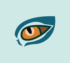 eye logo with cat eye reference.