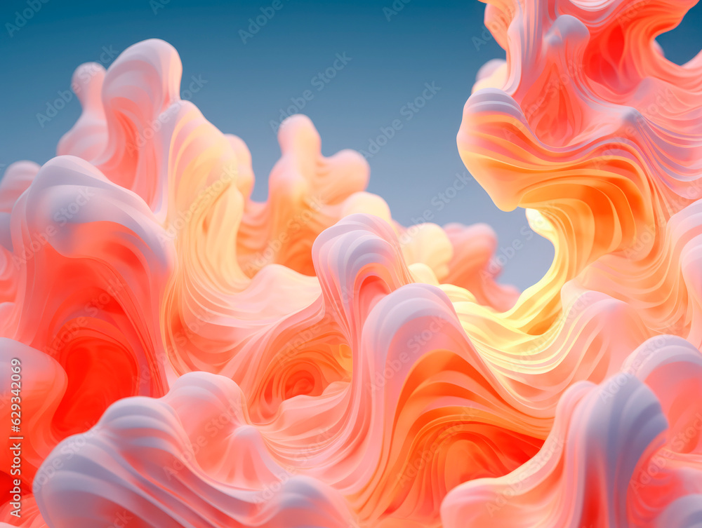 Poster abstract background with red, orange and blue colors. generative ai