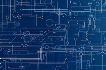 Obraz premium blueprint technology design,drawing illustration computer construction plan digital line background Generative AI
