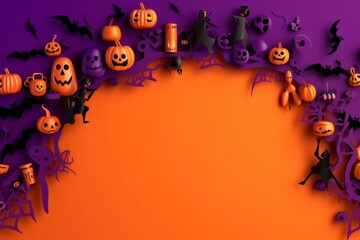 orange and purple dual tone Halloween background 