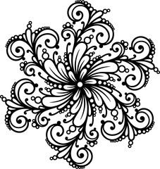 Mandala. Highly detailed ornamental design. Tattoo, print, design element, for coloring book pages